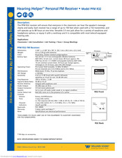 Williams Sound Hearing Helper PFM R32 Specifications