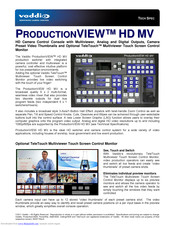 Vaddio PRODUCTIONVIEW HD MV Tech Specs