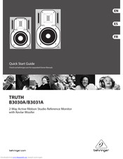 Behringer TRUTH B3030A Quick Start Manual
