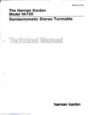 Harman Kardon hk720 Technical Manual