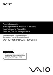 Sony Vaio PCG-4MIL Safety Information Manual