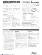 Panasonic SLSX510 - PORT. CD PLAYER Operating Instructions Manual