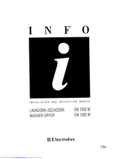 Electrolux EW 1002 W Installation And Instruction Manual