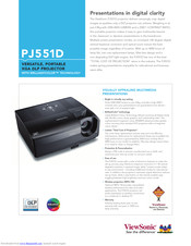 ViewSonic PJ551D - XGA DLP Projector Specifications