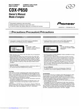 Pioneer CDX-P650 Owner's Manual