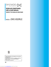 Daewoo DWC-0520RLE Use & Care Manual