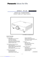 Panasonic PT-DW5000 Spec File