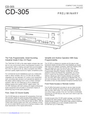 Tascam CD-305 Quick Manual