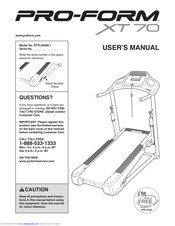 Proform xt 2024 70 treadmill manual