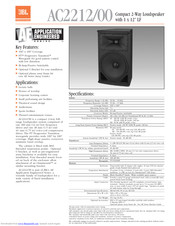 JBL Application Engineered AC2212/00 Brochure & Specs