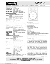 Community MVP35 Specifications
