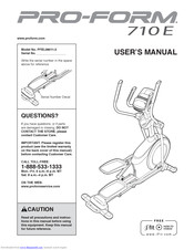 ProForm 710 E Elliptical User Manual