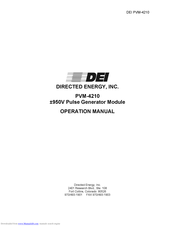Directed Energy PVM-4210 Operation Manual