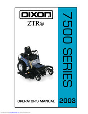 Dixon ZTR 7525 Operator's Manual