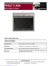 Ariston FK 617 X AUS Dimensions And Specifications