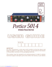 Rupert Neve Designs Portico 5014 User Manual
