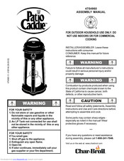 Char-Broil Patio Caddie 4754960 Assembly Manual