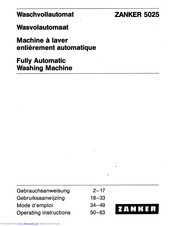 Zanker 5025 Operating Instructions Manual