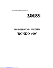 Zanussi Rondo 400 Operating Instructions Manual