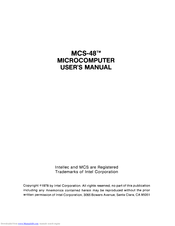 Intel MCS48 User Manual