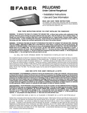 Faber PELLICANO Installation Instructions Manual