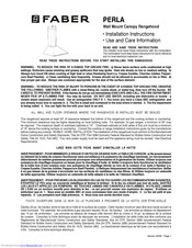 Faber Perla Installation Instructions Manual