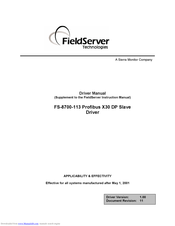 FieldServer Profibus FS-8700-113 Manual