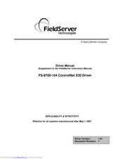 FieldServer FS-8700-104 ControlNet X30 Manual