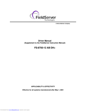 FieldServer FS-8700-12 Instruction Manual