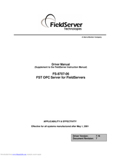 Fieldserver FS-8707-06 Driver Manual