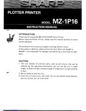 Sharp MZ-1P16 Instruction Manual