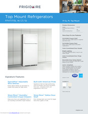 Frigidaire FFHT1713L W Dimensions And Specifications