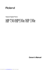 Roland HP 330e Owner's Manual