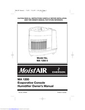 Emerson MoistAir MA 1200 Owner's Manual