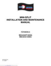 Thermal Zone MSC424A13230A Installation And Maintenance Manual
