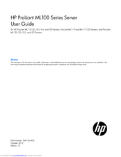 HP ProLiant ML100 G4 User Manual