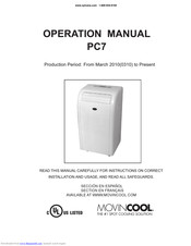Movincool PC7 Operation Manual
