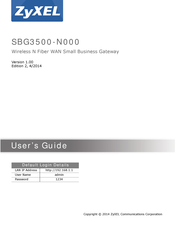 ZyXEL Communications SBG3500-N000 User Manual