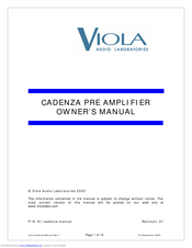 Viola Systems Cadenza Owner's Manual