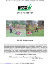 MTD 860 Series Shop Handbook