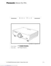 Panasonic PT-D5600 Spec File
