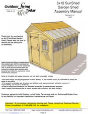 Outdoor living today 8x12 SunShed Assembly Manual