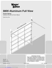 Wayne-Dalton 8800 Aluminum Full View Installation Instructions And Owner's Manual