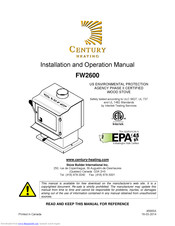 Century Heating FW2600 Installation And Operation Manual