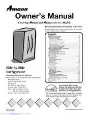 Amana Distinctions Owner's Manual