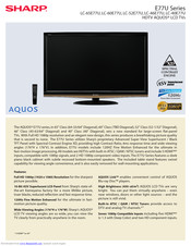 Sharp AQUOS LC-40E77U Specifications
