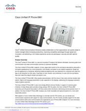 Cisco 6961 - Unified IP Phone Standard VoIP Datasheet