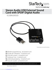 StarTech.com ICUSBAUDIO2D Instruction Manual