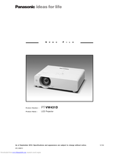 Panasonic PT-VW431D Spec File