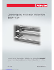 Miele 09 580 070 Operating And Installation Instructions